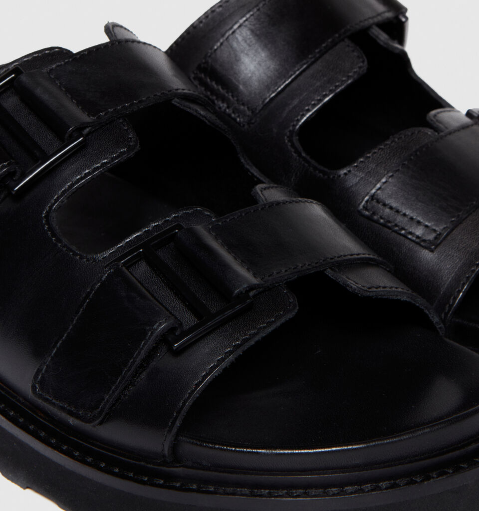 Leather sandals - men's shoes - Black | Sisley image number 3